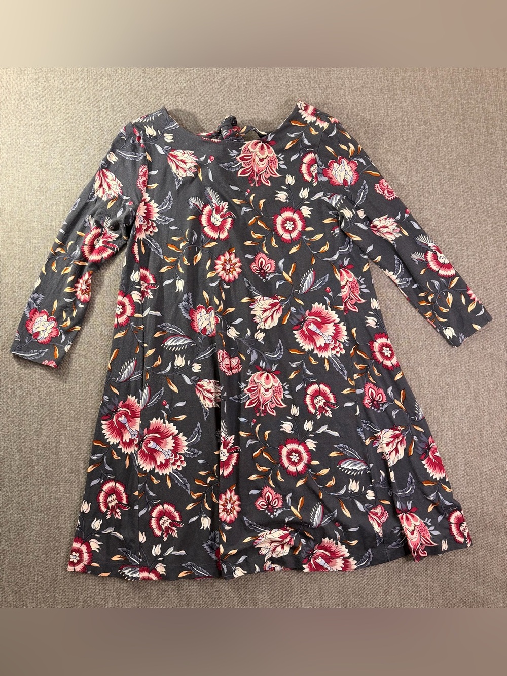 Loft Women’s Black/Red Floral Midi Dress Size Small - Picture 1 of 7